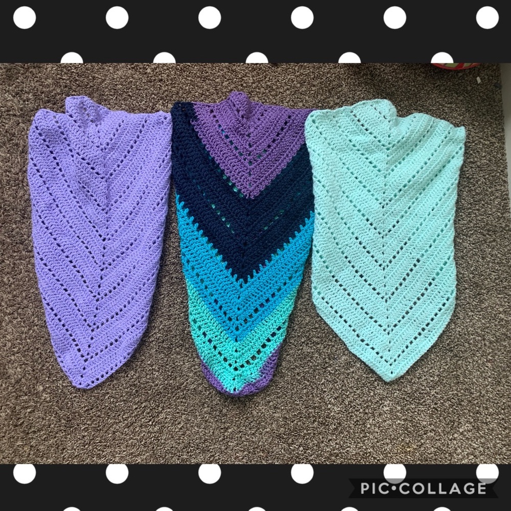 Handmade Crochet Triangle Scarves!